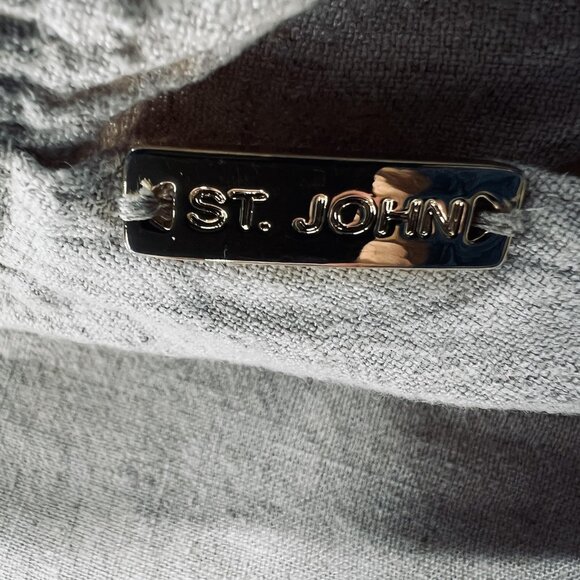 St John Sport Pants Womens Large Beige Linen‎ Blend Drawstring Casual Made USA - Picture 7 of 13